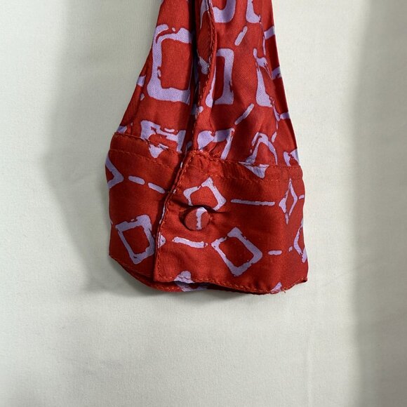 Poupette St Barth Irma Long Dress Tunic Long Sleeve Belted Maxi Orange Rombu S - Picture 6 of 12